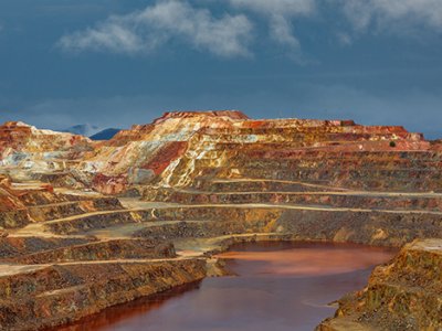 A mine waste site